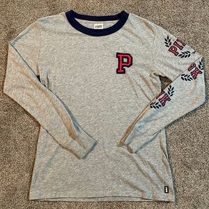 VS Pink Gray Long Sleeve Graphic Tee, Size XS & Perfect Condition!